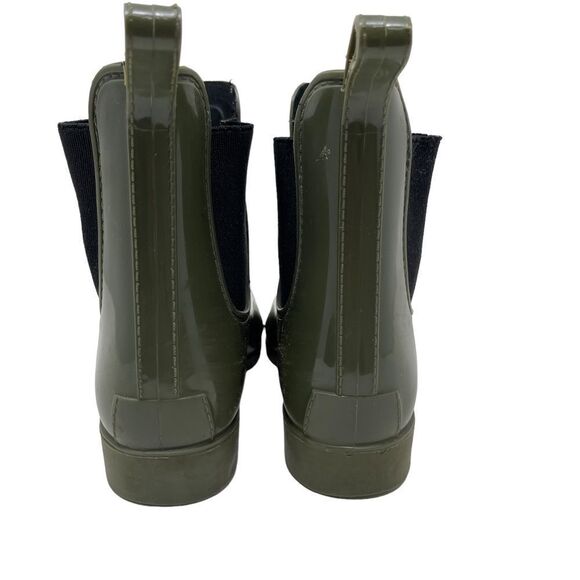 J Crew Chelsea Outdoor Stretch Inset Ankle Rain Boots Olive Green Women's 6 - Picture 6 of 10